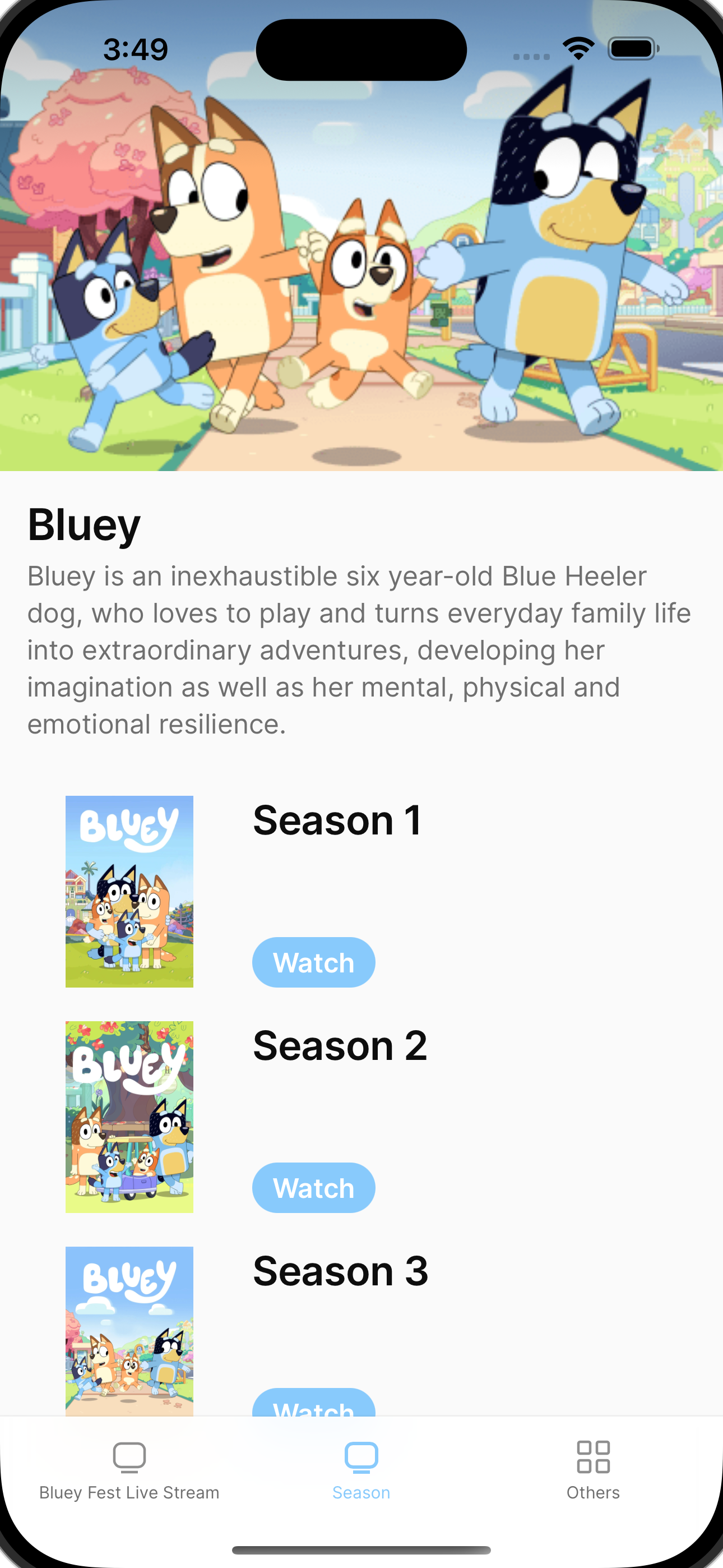 Bluey App Screenshot